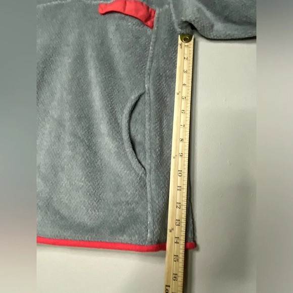 Patagonia Re Tool Snap T Fleece Pullover women medium grey pink accent warm cozy - Picture 7 of 8